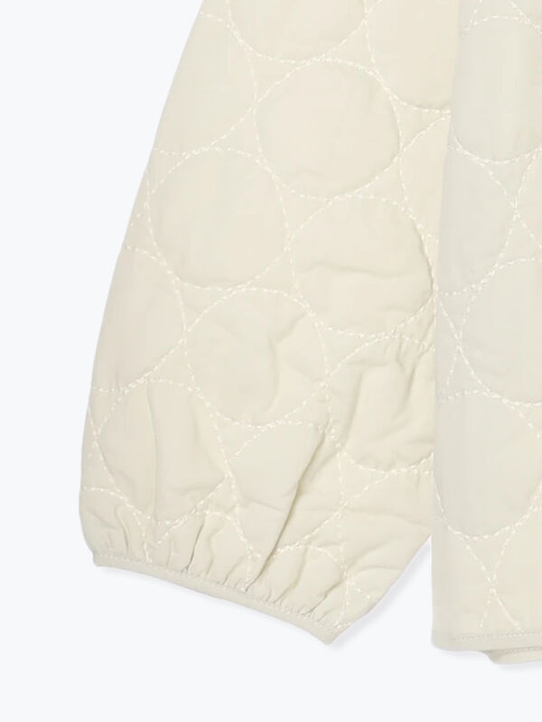 ドット刺繍キルティングジャケット（チャコールグレー/キナリ/アウター