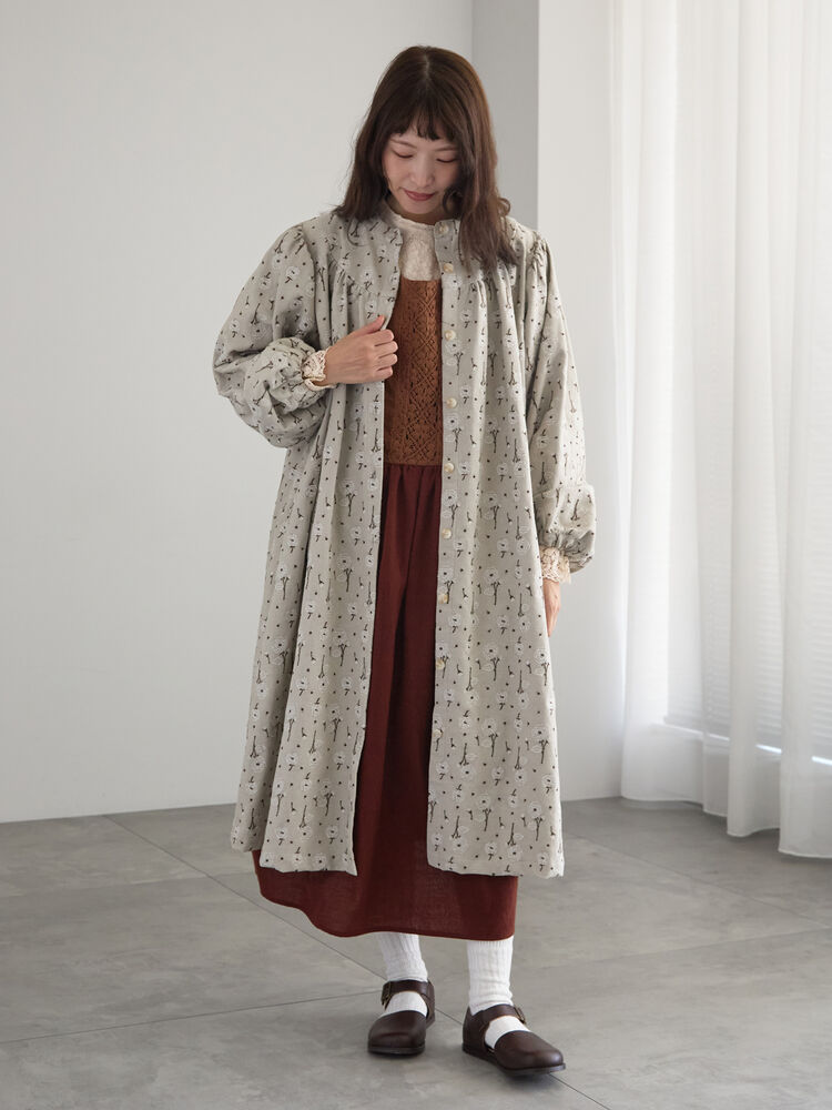 無地 合わせ 紬(サーモンピンク)2411272 ひびか 