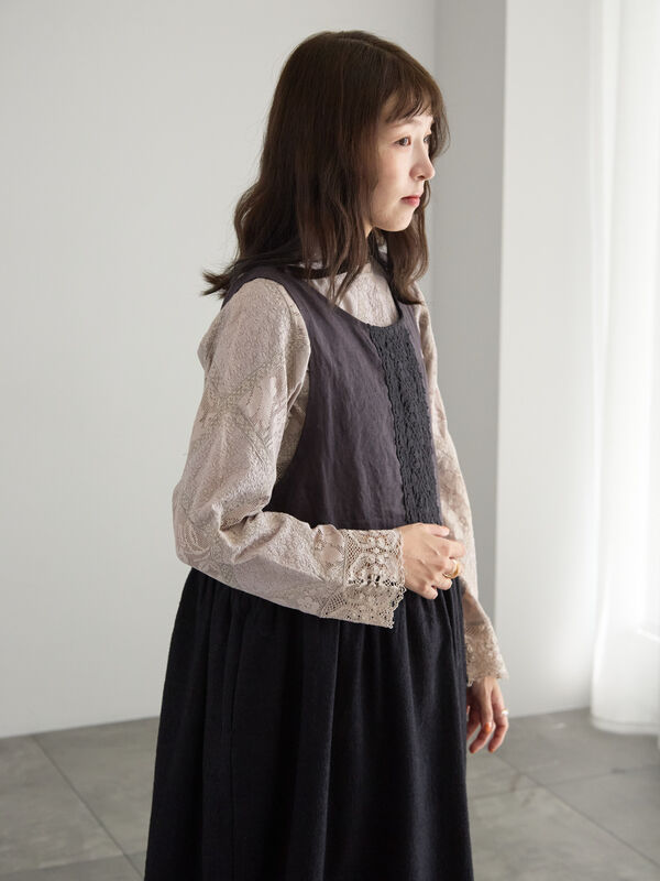 TSUHARU bySamansaMos2 前後着レースノースリ切替ワンピース