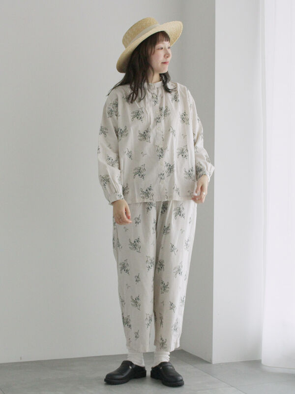 Si-Si-Si スースースー　総刺繍パンツ　インディゴ染め　日本製 Si-Si-Si(スースースー)aranciato別注 イージータイパンツ n