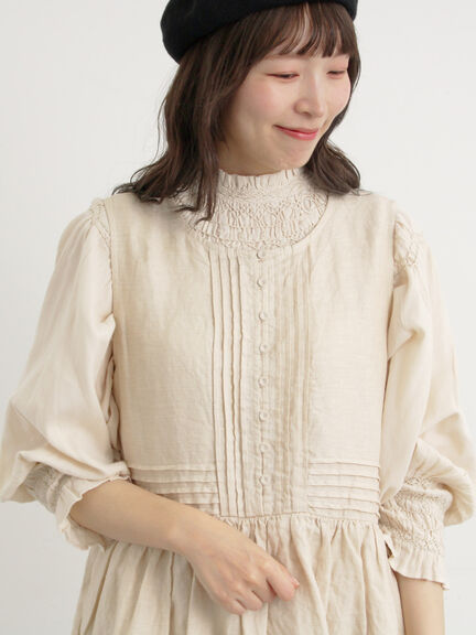 【WEB限定 Sサイズ】ノースリピンタックワンピース（ブラック/レッド/ベージュ）｜TSUHARU by Samansa Mos2（ツハルバイサマンサモスモス）通販