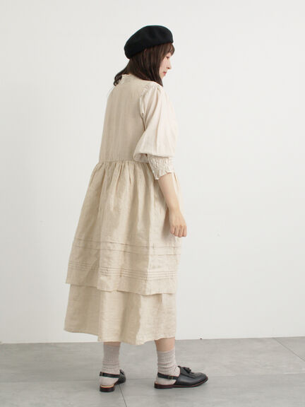 【WEB限定 Sサイズ】ノースリピンタックワンピース（ブラック/レッド/ベージュ）｜TSUHARU by Samansa Mos2（ツハルバイサマンサモスモス）通販