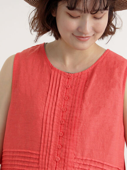 【WEB限定 Sサイズ】ノースリピンタックワンピース（ブラック/レッド/ベージュ）｜TSUHARU by Samansa Mos2（ツハルバイサマンサモスモス）通販
