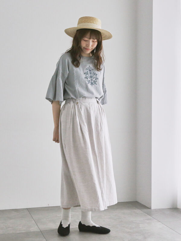 綿麻シャンブレースカーチョ 楽天市場】【SALE／60%OFF】◇綿麻シャンブレースカーチョ human