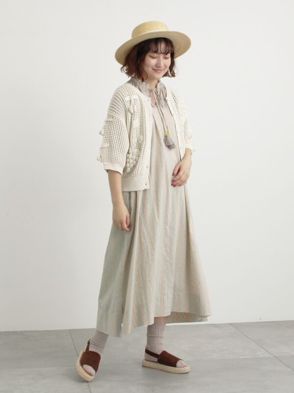 完売・新品★TSUHARUツハル★立体かぎ針フルーツ柄ニットカーディガン★キナリ セール】 立体かぎ針フルーツ柄ニットカーディガン（ブラック/ブルー