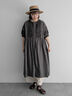 【WEB限定 Sサイズ】【WACLOTH】フリル切替ワンピース（チャコールグレー/ベージュ/グリーン）｜TSUHARU by Samansa Mos2（ツハルバイサマンサモスモス）通販