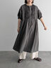 【WEB限定 Sサイズ】【WACLOTH】フリル切替ワンピース（チャコールグレー/ベージュ/グリーン）｜TSUHARU by Samansa Mos2（ツハルバイサマンサモスモス）通販