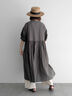 【WEB限定 Sサイズ】【WACLOTH】フリル切替ワンピース（チャコールグレー/ベージュ/グリーン）｜TSUHARU by Samansa Mos2（ツハルバイサマンサモスモス）通販