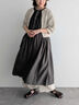 【WEB限定 Sサイズ】【WACLOTH】フリル切替ワンピース（チャコールグレー/ベージュ/グリーン）｜TSUHARU by Samansa Mos2（ツハルバイサマンサモスモス）通販