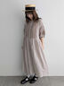 【WEB限定 Sサイズ】【WACLOTH】フリル切替ワンピース（チャコールグレー/ベージュ/グリーン）｜TSUHARU by Samansa Mos2（ツハルバイサマンサモスモス）通販