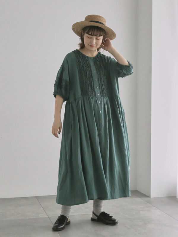 セール】 【WEB限定 Sサイズ】【WACLOTH】フリル切替ワンピース