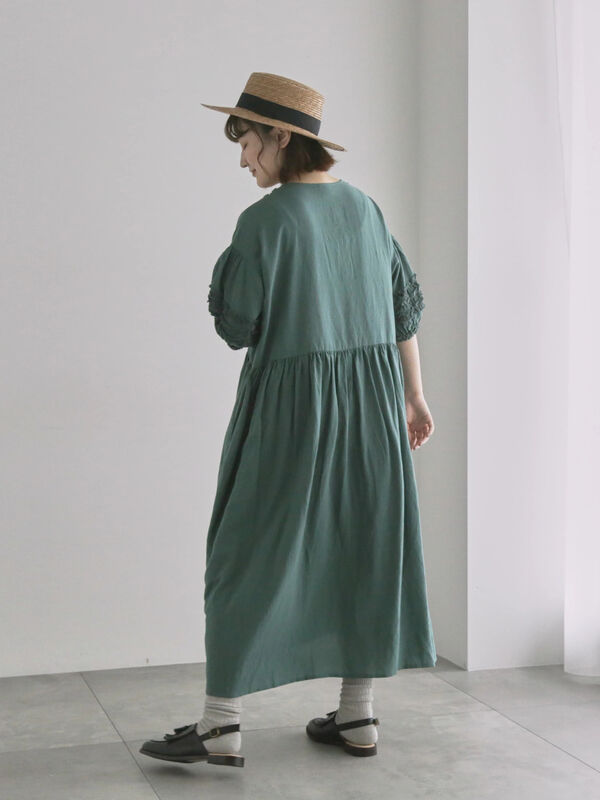 セール】 【WEB限定 Sサイズ】【WACLOTH】フリル切替ワンピース