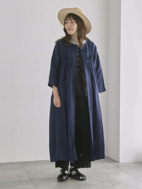 本場大島紬 ピンタックロングワンピース 証紙 逸品