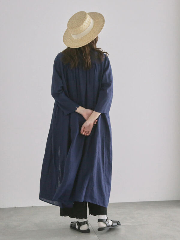 リネンランダムピンタックワンピース リネンランダムピンタックワンピース