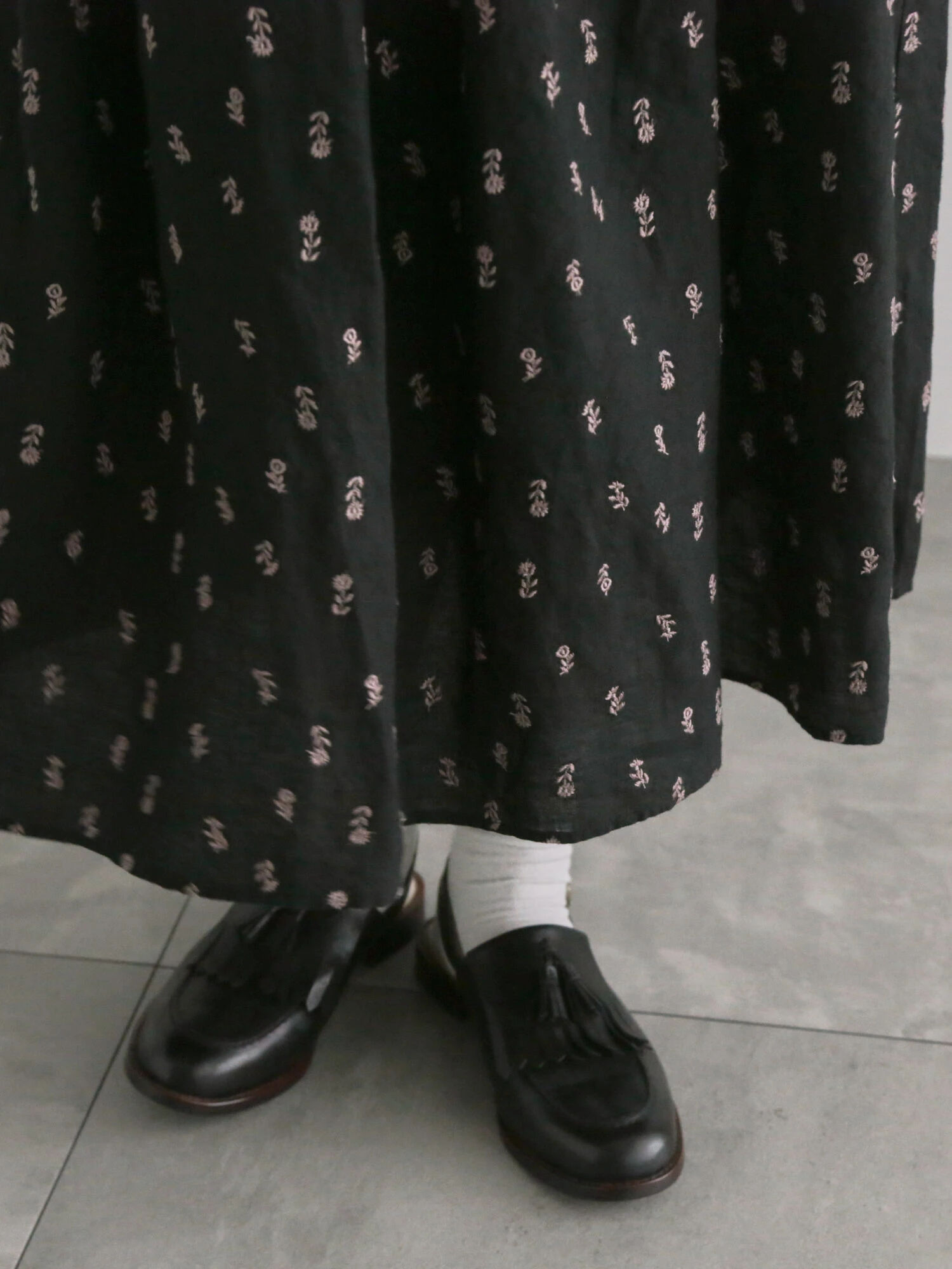未使用品　TSUHARU by Samansa Mos2　リネンスカート 新品 【TSUHARU by Samansa Mos2】 コットンリネン タックフレア