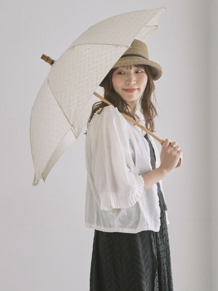 【WEB限】三角模様の晴雨兼用日傘（グレー/ベージュ/ブルー）｜TSUHARU by Samansa Mos2（ツハルバイサマンサモスモス）通販