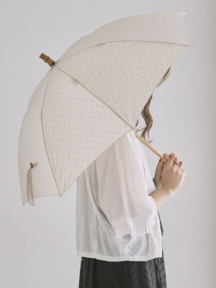 【WEB限】三角模様の晴雨兼用日傘（グレー/ベージュ/ブルー）｜TSUHARU by Samansa Mos2（ツハルバイサマンサモスモス）通販