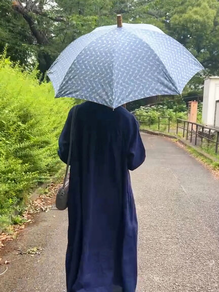【WEB限】三角模様の晴雨兼用日傘（グレー/ベージュ/ブルー）｜TSUHARU by Samansa Mos2（ツハルバイサマンサモスモス）通販