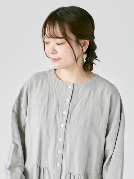 【WEB限定】コットンジャカード製品染め前後2WAYワンピース（グレー/ブラック/キナリ）｜TSUHARU by Samansa Mos2（ツハルバイサマンサモスモス）通販