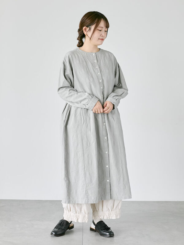 WEB限定】コットンジャカード製品染め前後2WAYワンピース（グレー