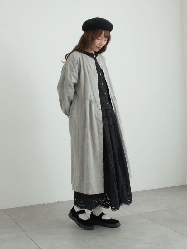 WEB限定】コットンジャカード製品染め前後2WAYワンピース（グレー