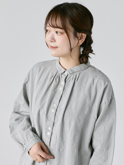 【WEB限定】コットンジャカード製品染めブラウス（グレー/ブラック/キナリ）｜TSUHARU by Samansa Mos2（ツハルバイサマンサモスモス）通販