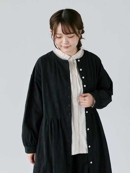 【WEB限定】コットンジャカード製品染めブラウス（グレー/ブラック/キナリ）｜TSUHARU by Samansa Mos2（ツハルバイサマンサモスモス）通販