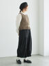 【WEB限定】コットンジャカード製品染め裾フリルパンツ(グレー/ブラック/キナリ)|TSUHARU by Samansa Mos2(ツハルバイサマンサモスモス)通販