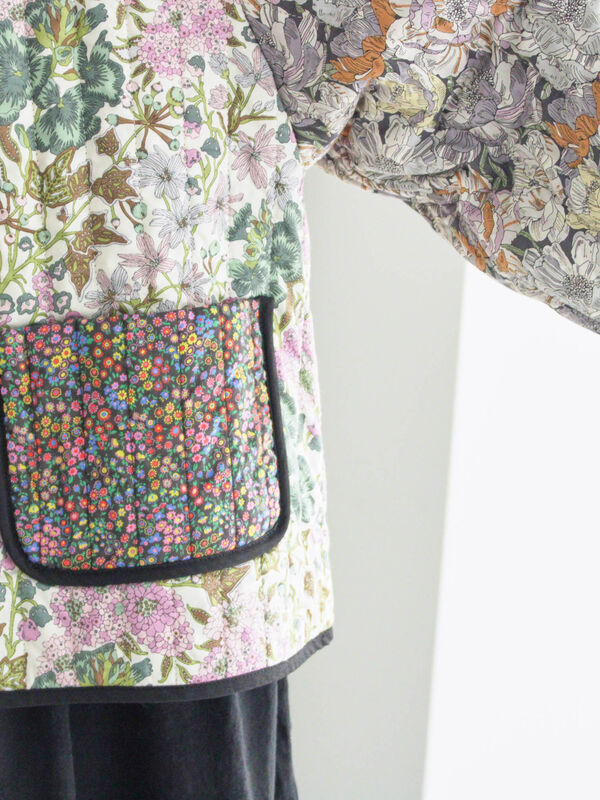 LIBERTY】パッチワークキルトジャケット（レッド/キナリ