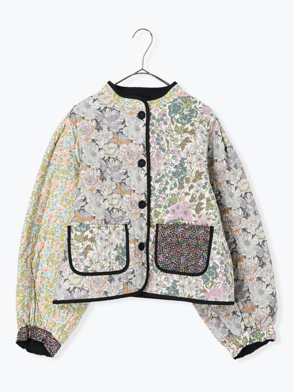 LIBERTY】パッチワークキルトジャケット（レッド/キナリ