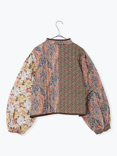 LIBERTY】パッチワークキルトジャケット（レッド/キナリ/アウター