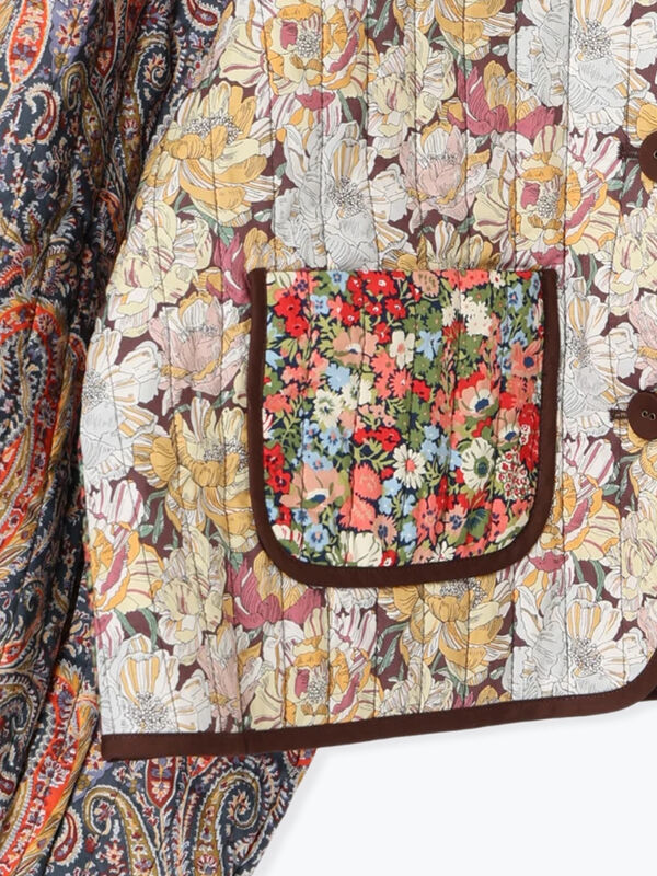 LIBERTY】パッチワークキルトジャケット（レッド/キナリ