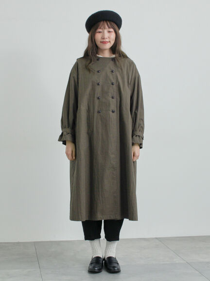 三角巾付きWボタンコート（モカ/グリーン）｜TSUHARU by Samansa Mos2（ツハルバイサマンサモスモス）通販