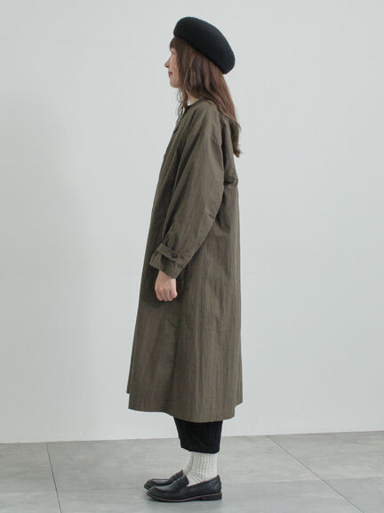 三角巾付きWボタンコート（モカ/グリーン）｜TSUHARU by Samansa Mos2（ツハルバイサマンサモスモス）通販