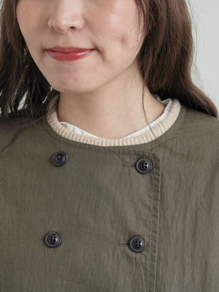 三角巾付きWボタンコート（モカ/グリーン）｜TSUHARU by Samansa Mos2（ツハルバイサマンサモスモス）通販