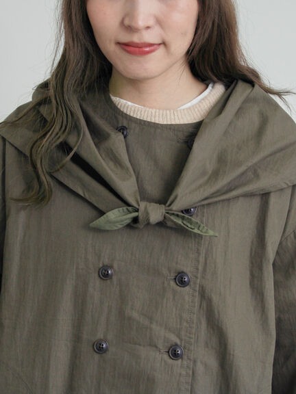 三角巾付きWボタンコート（モカ/グリーン）｜TSUHARU by Samansa Mos2（ツハルバイサマンサモスモス）通販