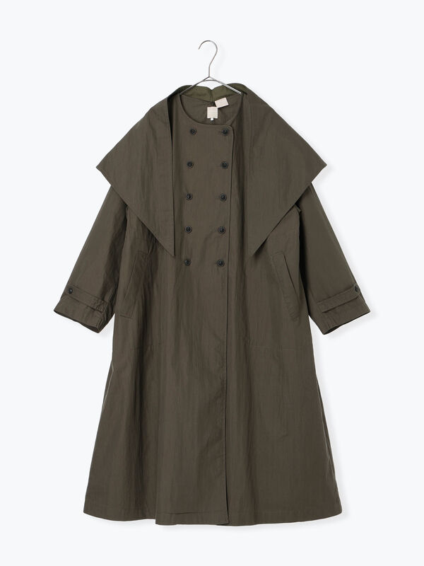三角巾付きWボタンコート（モカ/グリーン/アウター/コート ）| TSUHARU