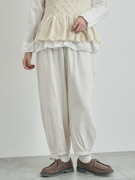 【akimiyu❀】ツハル❀コードエンブロイダリー裾スカラップパンツ セール】 【コードエンブロイダリー】裾スカラップパンツ