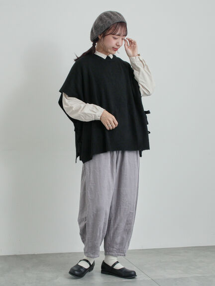 コットンジャカードコクーンパンツ（オフホワイト/グレー/ブラック）｜TSUHARU by Samansa Mos2（ツハルバイサマンサモスモス）通販