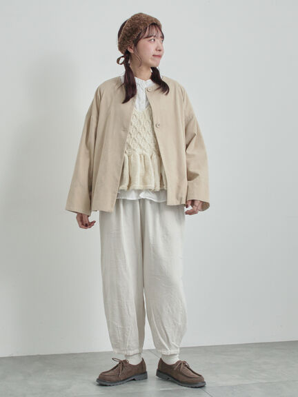 コットンジャカードコクーンパンツ（オフホワイト/グレー/ブラック）｜TSUHARU by Samansa Mos2（ツハルバイサマンサモスモス）通販