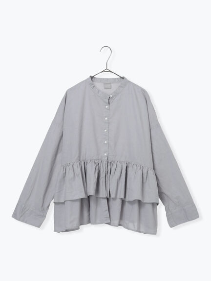 綿麻平織り製品染めティアードブラウス（オフホワイト/グレー/ブラック）｜TSUHARU by Samansa Mos2（ツハルバイサマンサモスモス）通販