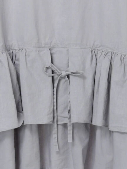 綿麻平織り製品染めティアードブラウス（オフホワイト/グレー/ブラック）｜TSUHARU by Samansa Mos2（ツハルバイサマンサモスモス）通販