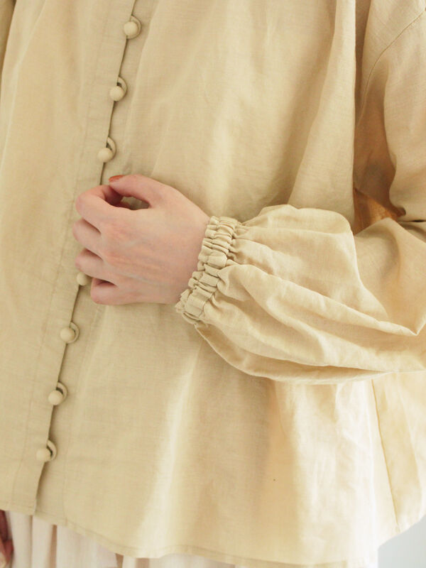 セール】 編み立て襟レースブラウス（オフホワイト/ブラック/ベージュ