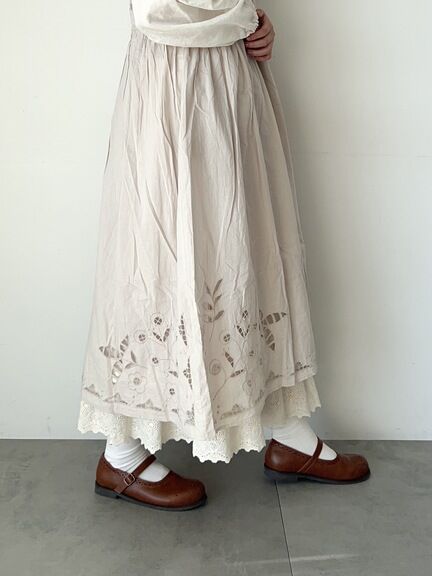 【WEB限定 Sサイズ】カットワーク刺繍前後着ノースリワンピース（ブラック/ブルー/キナリ）｜TSUHARU by Samansa Mos2（ツハルバイサマンサモスモス）通販