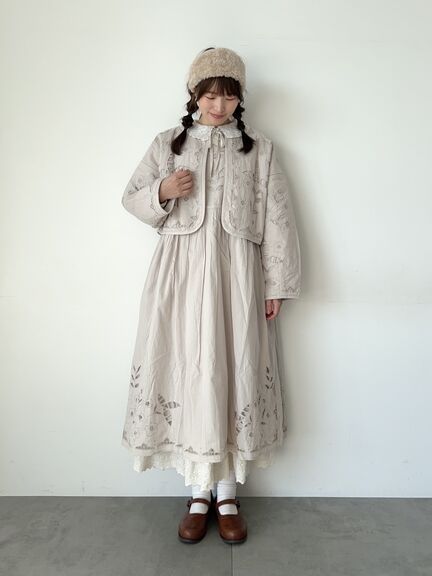 【WEB限定 Sサイズ】カットワーク刺繍前後着ノースリワンピース（ブラック/ブルー/キナリ）｜TSUHARU by Samansa Mos2（ツハルバイサマンサモスモス）通販