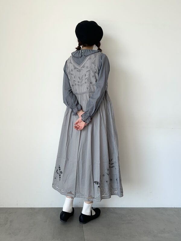 ツハルバイサマンサモスモス　カットワーク刺繍前後着ノースリワンピース WEB限定 Sサイズ】カットワーク刺繍前後着ノースリワンピース