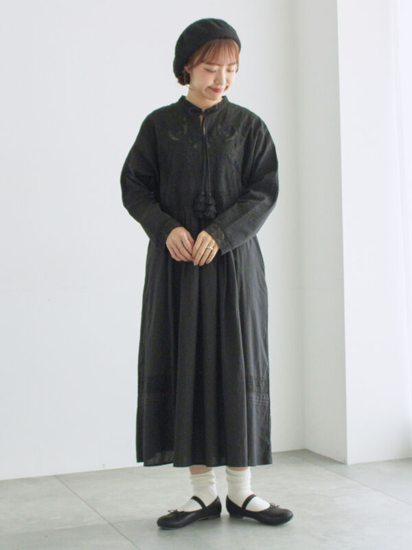 【WEB限定 Sサイズ】刺繍切替レースワンピース（ブラック）｜TSUHARU by Samansa Mos2（ツハルバイサマンサモスモス）通販