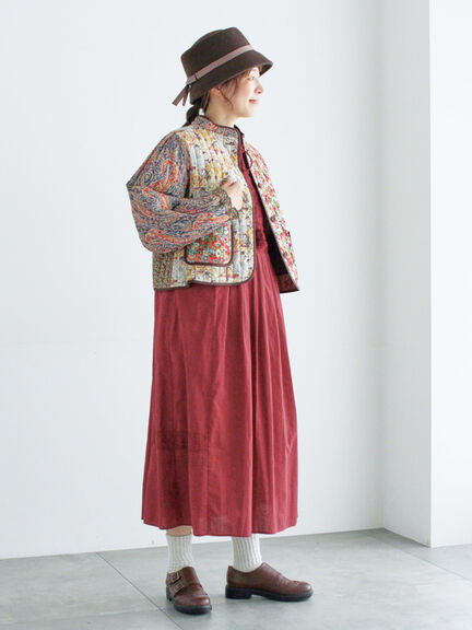 【WEB限定 Sサイズ】刺繍切替レースワンピース（ブラック/ボルドー/キナリ）｜TSUHARU by Samansa Mos2（ツハルバイサマンサモスモス）通販