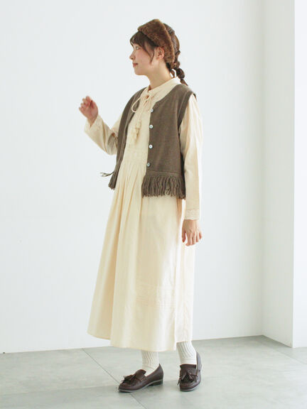 【WEB限定 Sサイズ】刺繍切替レースワンピース（ブラック/ボルドー/キナリ）｜TSUHARU by Samansa Mos2（ツハルバイサマンサモスモス）通販