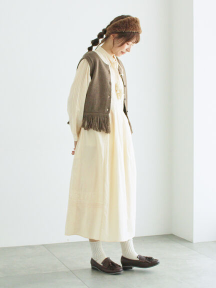【WEB限定 Sサイズ】刺繍切替レースワンピース（ブラック/ボルドー/キナリ）｜TSUHARU by Samansa Mos2（ツハルバイサマンサモスモス）通販